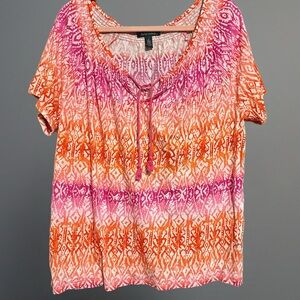 Lauren Ralph Lauren Women's Ikat Print Blouse 1X